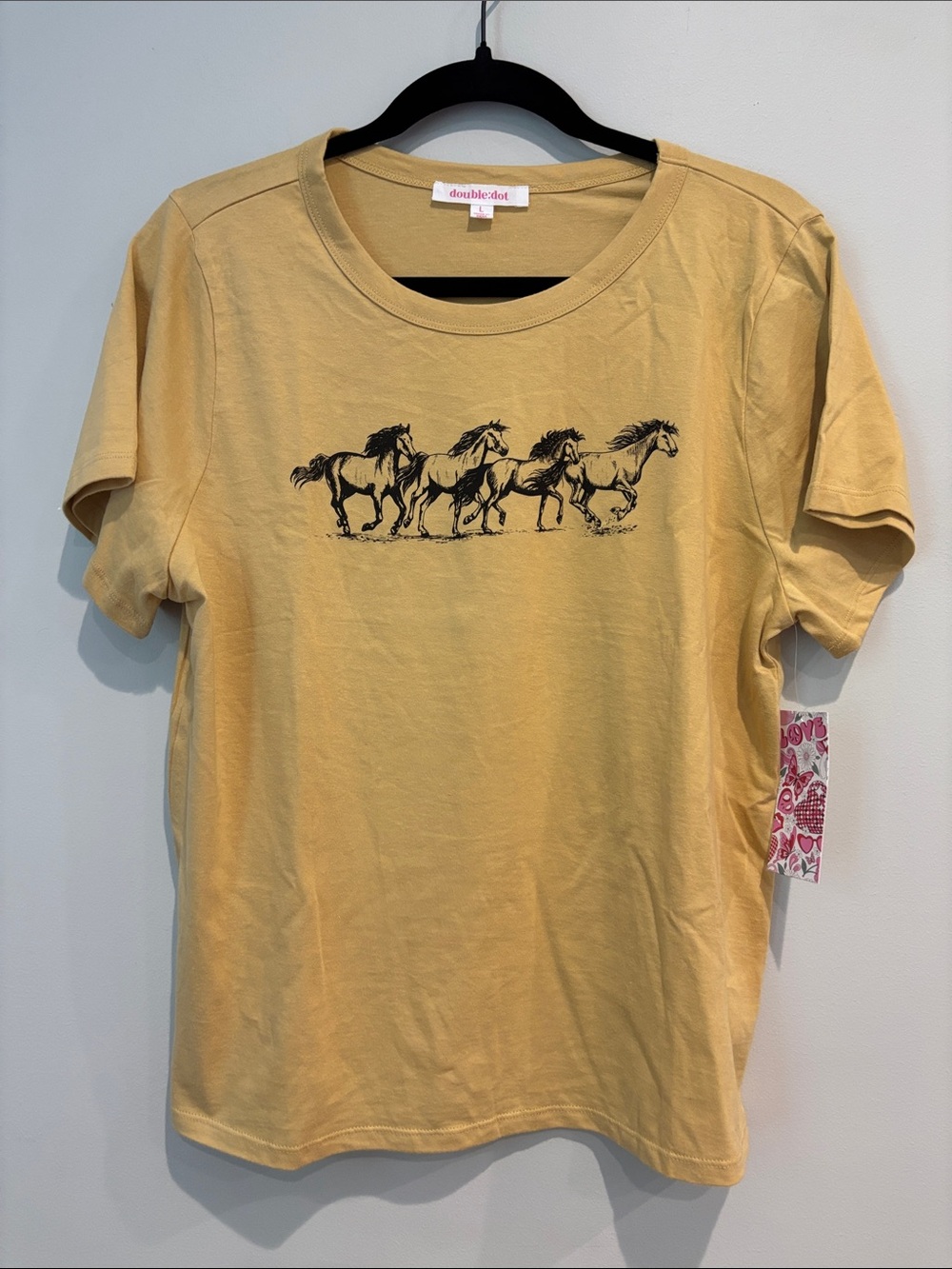 NWT Double:Dot Country Music Stampede of Love Horse Graphic Tee Size L